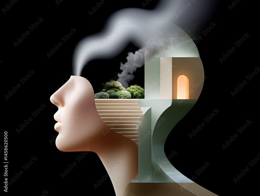 Poster magazine style illustration of a machine learning process featuring artificial intelligence, deep da