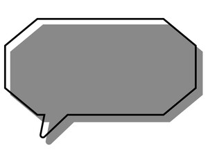 シンプルな線がずれた吹き出し　細長い八角形