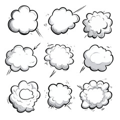 Comic Speech Bubbles Vector Illustration Set With Retro Cartoon Style And Dynamic Effects