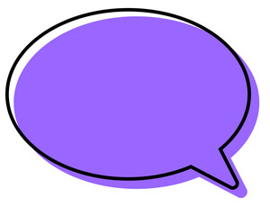 シンプルな線がずれた吹き出し　丸形