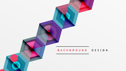 Abstract geometric pattern. Hexagonal shapes overlap, creating vibrant colorful lines. Modern design element for backgrounds.