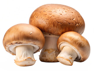 Fototapeta premium Brown Champignon Mushrooms Isolated on White Background. AI GENERATED