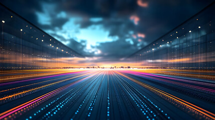 An advanced airport with technological infrastructure and modern features, smart logistic, using technology and AI to help in travel and transportation