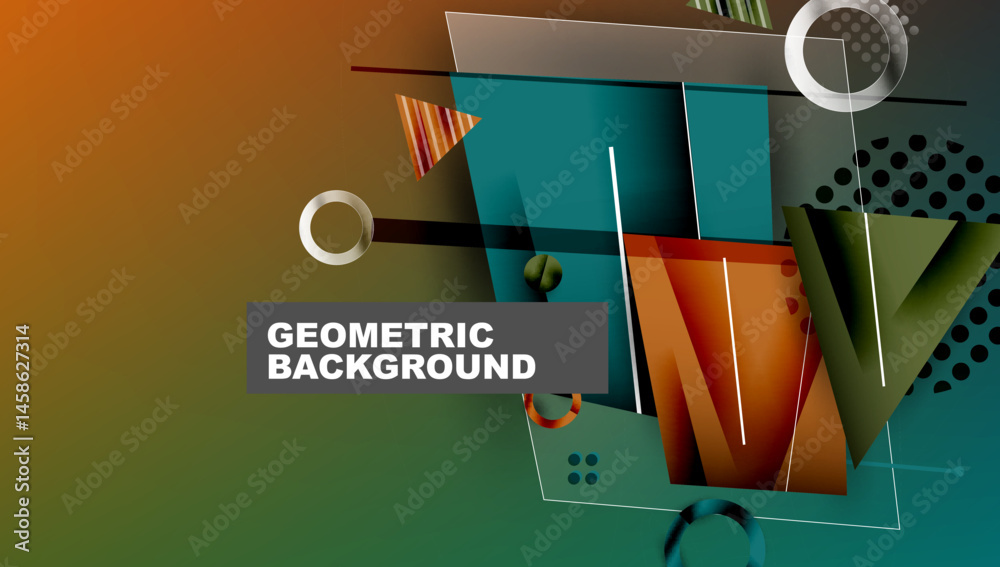 Leinwandbilder abstract geometric design. shapes overlap, creating dynamic visual texture. colors blend, offering m