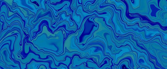 Fototapeta premium Abstract swirling blue liquified pattern, creative design template, app, digital