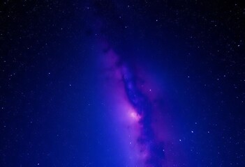 Fototapeta premium Night sky banner, vibrant purple blue galaxy, cosmic backdrop, outer space, artwork