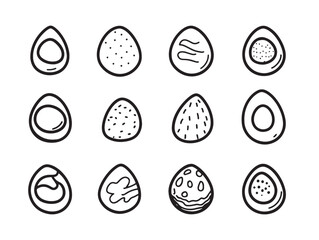 High Quality Deviled Egg Line Art for Commercial Use