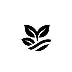 Minimalist Black & White Sprout Logo: Eco-Friendly, Organic, Nature