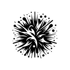 Obraz premium Abstract Bursting Design: Black & White, Bold, Decorative Ornament