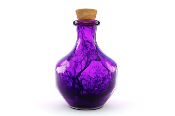 3D Bubbling Purple Potion in a Hexagonal Bottle