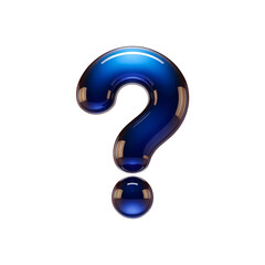 3D Glossy Dark Blue Question Mark