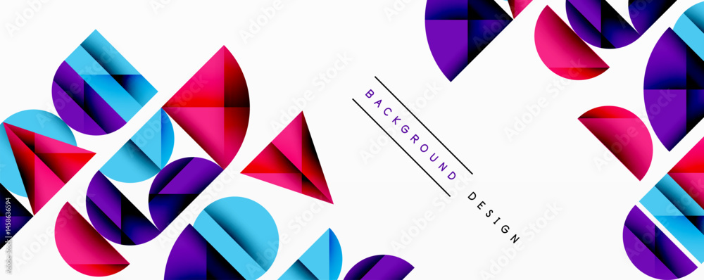 Aufkleber Abstract geometric shapes, vibrant colors, dynamic composition. Modern design elements create visually interesting pattern.
