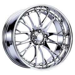 Obraz premium Explore polished chrome custom wheels for cars and trucks aftermarket rims and tires accessories online shop isolated white background