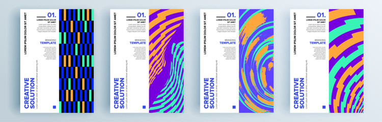 Fototapeta na wymiar Modern abstract covers set, minimal covers design. Colorful geometric background, vector illustration.