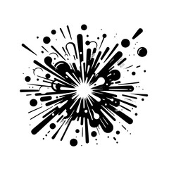 Abstract Black and White Explosion Graphic Element