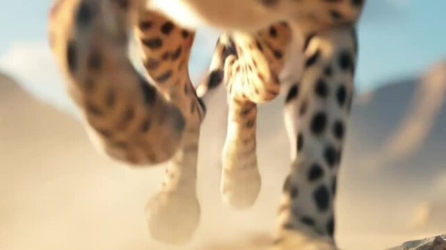 cheetah running in the desert