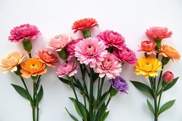 Fototapeta premium Simple pink carnation bouquet, minimalist background , tone, soft
