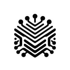 Abstract Circuit Board Logo Design: Geometric Technology Icon