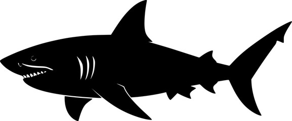 shark icon silhouette design vector art illustration.
