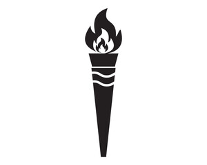 Fire Torch Icons symbol on white background.