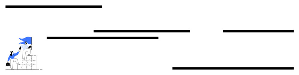 Worker with blue uniform stacking bricks using a hammer and chisel. Parallel lines signify progress, structure, and organization. Ideal for construction, teamwork, planning, foundation, growth