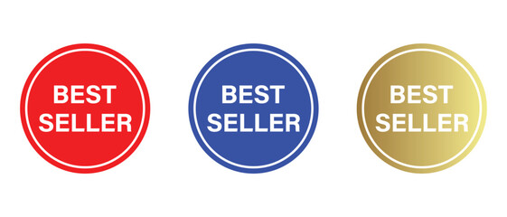 best seller label, seal, sticker and tag, stamp, price, badge icon.