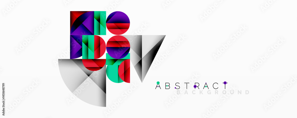 Aufkleber modern abstract design. geometric shapes overlap, creating vibrant color composition. clean lines, m