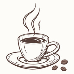 Obraz premium coffee cup , white background