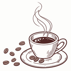 Obraz premium coffee cup , white background