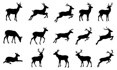 deer silhouette vector collection © Muflif