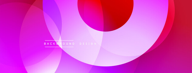 Obraz premium Abstract vibrant pink, purple, red gradients. Overlapping circles create dynamic visual flow. Modern design element.