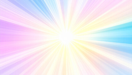 Fototapeta premium radiant burst of light in pastel tones creates celestial atmosphere, with luminous beams radiating outward from bright center, evoking sense of wonder and tranquility