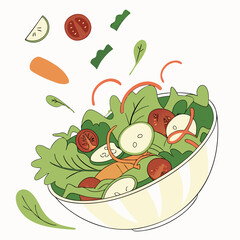 salad bowl , white background