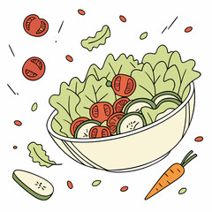 salad bowl , white background