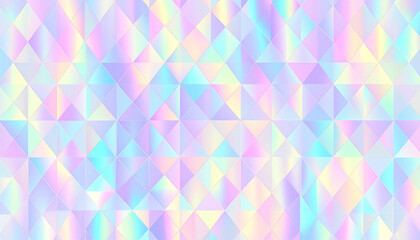 Fototapeta premium Iridescent pattern with rainbow reflective surface featuring pyramid shaped grid design. vibrant colors create mesmerizing effect, perfect for various creative projects