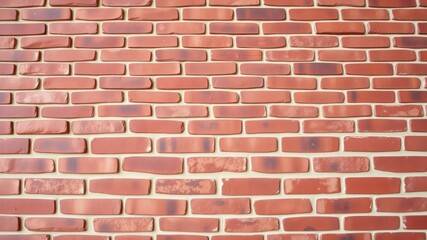Obraz premium A seamless texture of red brick wall with off-white mortar provides a classic building material background image.