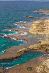 Beautiful coastline of southern Lebanon on the border with Israel