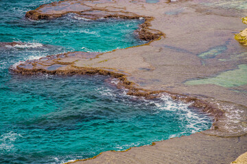 Beautiful coastline of southern Lebanon on the border with Israel