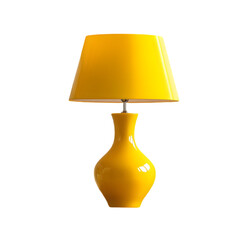 Elegant Yellow Table Lamp: Modern Home Decor Lighting on white background