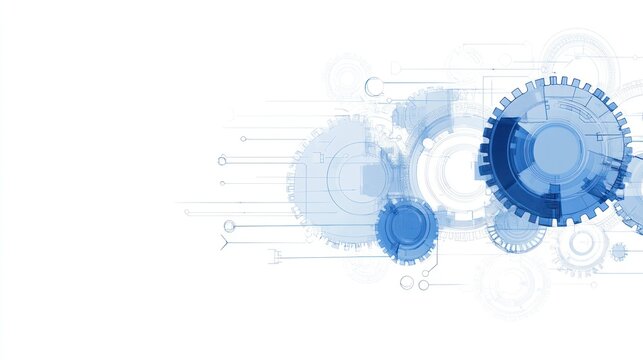 Interconnected gears abstract technology illustration