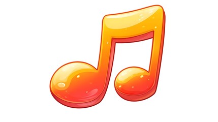 Shiny, orange musical note