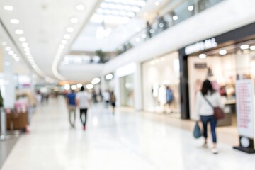 Blurred action of shoppers in a shopping mall urban environment lifestyle perspective