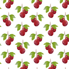 Seamless pattern plum in game design. For sticker and t-shirt design, posters, logos, labels, banners, stickers, product packaging design, etc