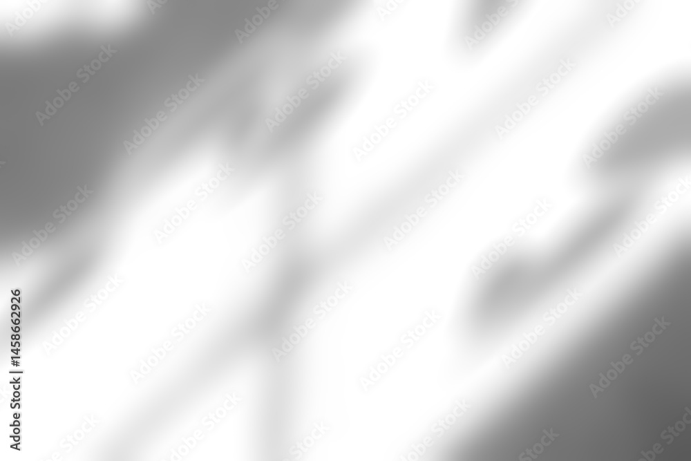 Aufkleber leaves shadow silhouette, isolated blurry branches leaf with window frame on white background,abstra
