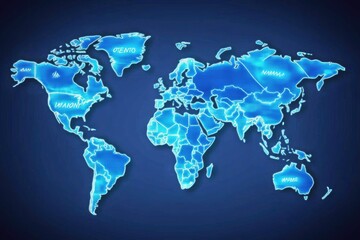 Global map with countries highlighted