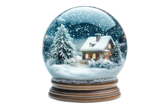 Winter scene in snow globe