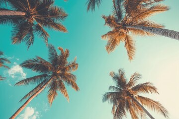 Tropical Palm Trees Against a Sky