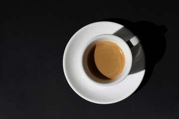 Freshly Made Espresso Shot with Crema. Coffee.	