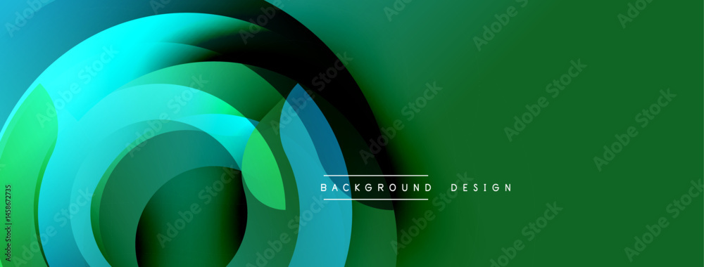 Aufkleber abstract fluid shapes, vibrant greenblue gradient. modern design element for backgrounds, banners, p