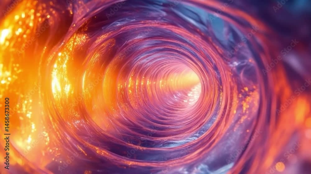 Poster Illuminating Path: An abstract, mesmerizing tunnel of light and color, beckoning viewers towards an unknown destination, a visual metaphor for journeys of discovery and endless possibilities.